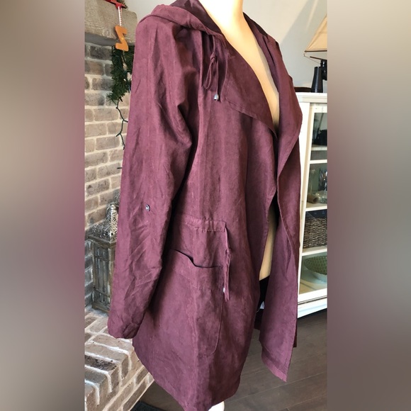Beceel Size Medium Women's Wine Lightweight Jacket Pockets Utility - Picture 2 of 8